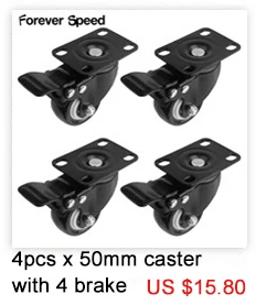 4pcs 75mm Heavy Duty 200kg Swivel Castor Wheels Trolley Furniture Chair Caster Rubber Brake Trolley Wheel ruedas para mueble