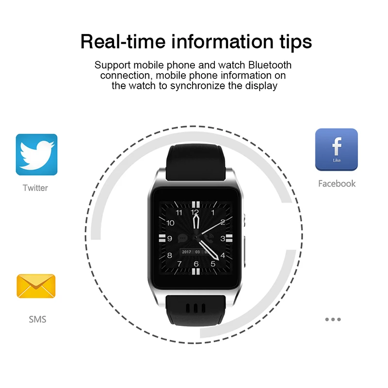 X68 Смарт часы HD камера SIM телефон браслет Bluetooth wifi Smartwatch человек с WhatsApp Facebook Twitter