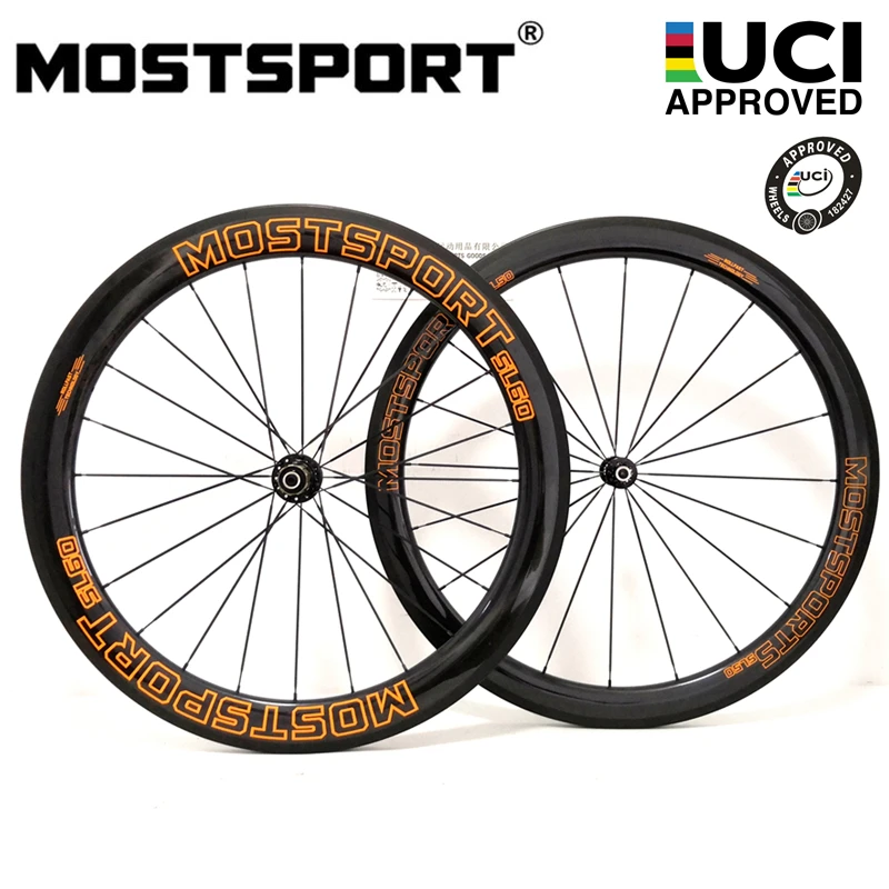 

700C Road Clincher Carbon Wheels Front 50mm/Rear 60mm With Novatec A291-F482 hubs Pillar 1432 Spoke Dimpled Brake
