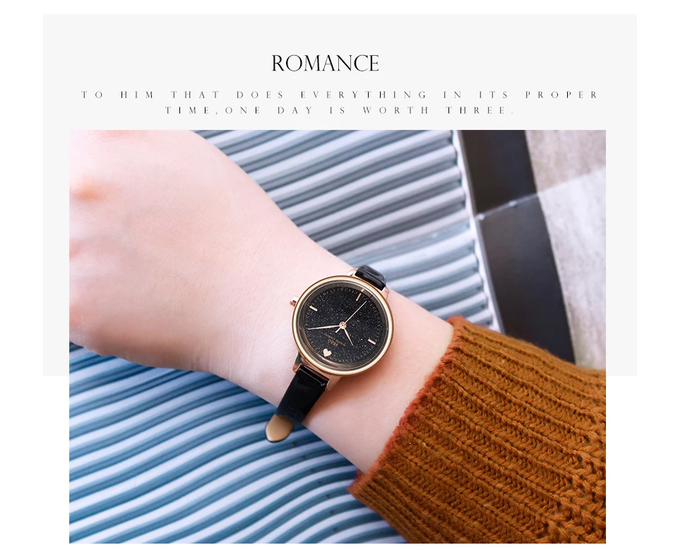 2018 Fashion Starry Sky Watch Women Love Heart Watch Thin Simple Female Watch 10