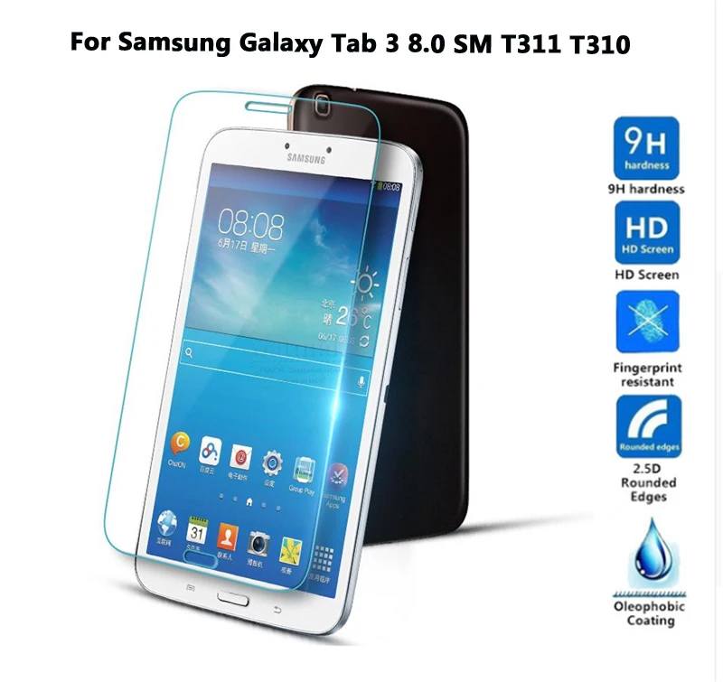 For T311 T310 Закаленное стекло для защиты экрана для samsung Galaxy Tab 3 8,0 SM T311 T310 SM-T311 8 дюймов Защитная пленка для планшета защитный чехол - Цвет: For T311 T310