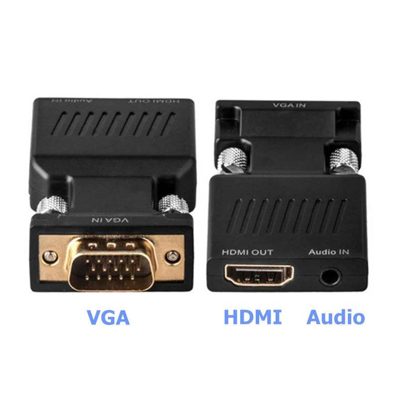 Rankman VGA الذكور إلى HDMI أنثى محول مع محول الصوت كابلات 1080 P ل HDTV مراقب العارض PC PS3