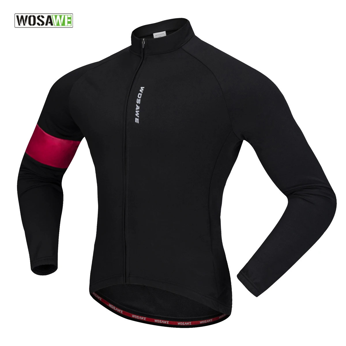 WOSAWE Cycling Jacket Coat Thermal Fleece Slim Fit Cycling Clothings Long Sleeve Top Quality Bicycle Shirt For Winter