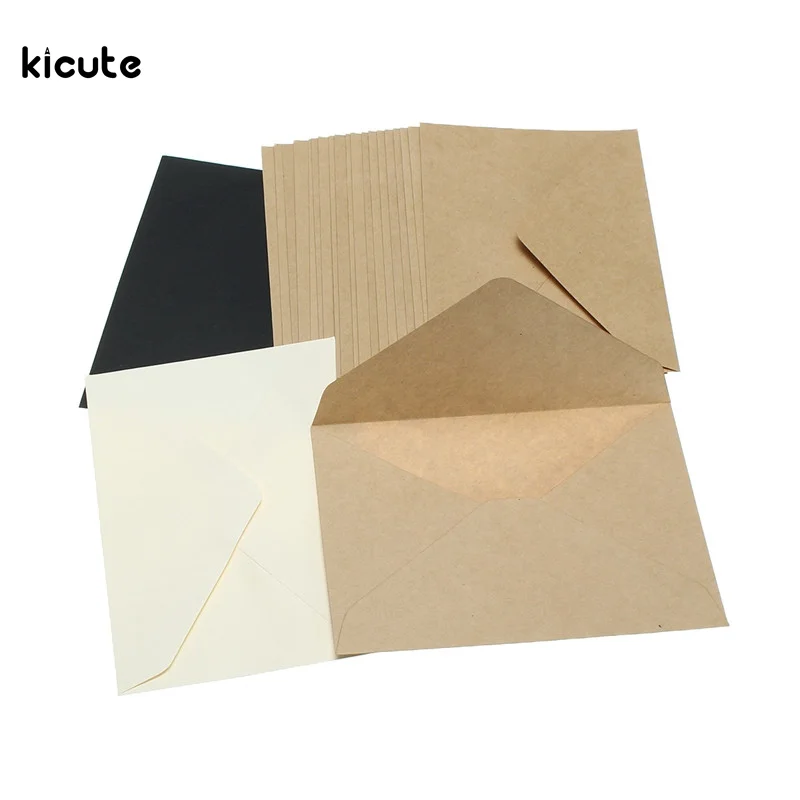 Us 295 18 Off20 Pcspack Retro Coklat Putih Hitam Kraft Kosong Mini Kertas Jendela Amplop Undangan Pernikahan Amplop Hadiah Amplop 3 Warna In