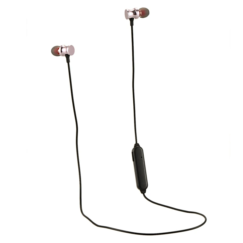 Rose Gold Беспроводные магнитные металлические наушники Bluetooth для бега на Android IOS, универсальные bluetooth-гарнитуры - Цвет: Rose Gold