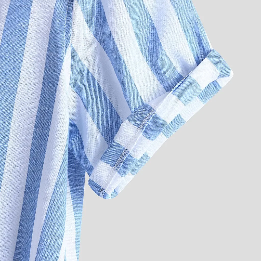 Camisa, мужские сексуальные облегающие полосатые рубашки, мужская повседневная Уличная уличная рубашка, мужская летняя рубашка с коротким рукавом, топы, M-3XL
