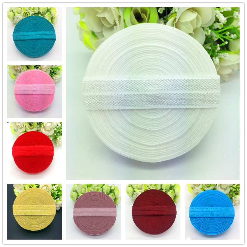 

5 yds 5/8"(15mm) Spandex Ribbon Multirole Fold Over Elastic Ribbon Band For Sewing Ties Hair Accessories Waist Garment Accessor