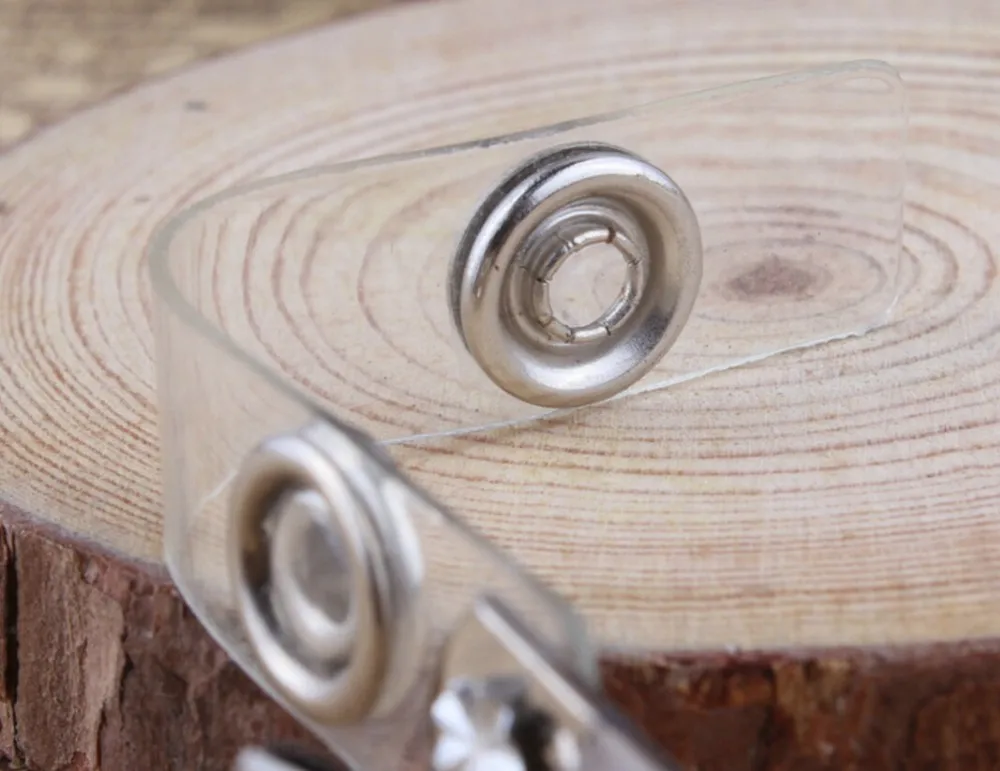 Titular do Cartão de Identificação Crachá com Tiras Lote Atacado Frete Grátis Metal Clipe Transparentes Nova Moda Alta Qualidade 50 Pçs - 8 Material escolar e de escritório