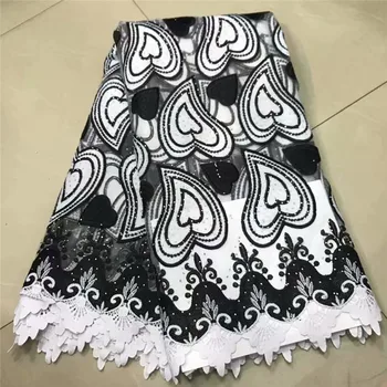 

Latest Nigerian Laces Fabrics High Quality Tulle African Laces Fabrics Wedding Dresses French Lace Material 5yards/lot df65-2929