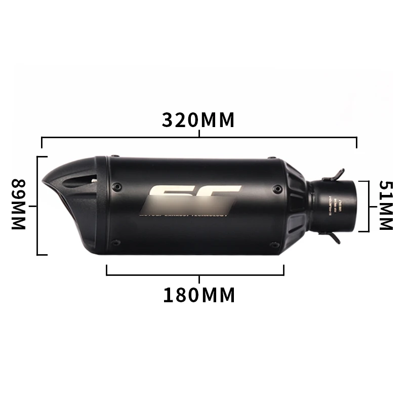 38-51 мм универсальный глушитель выхлопной трубы для мотоцикла глушитель выхлопной трубы без шнуровки для мотоцикла ATV для KTM 200 390 Ninja 400 300