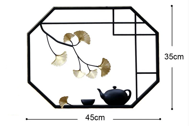 Современный изготовленный из кованого железа гинкго билоба настенные подвески для самодеятельного творчества украшения дома гостиной