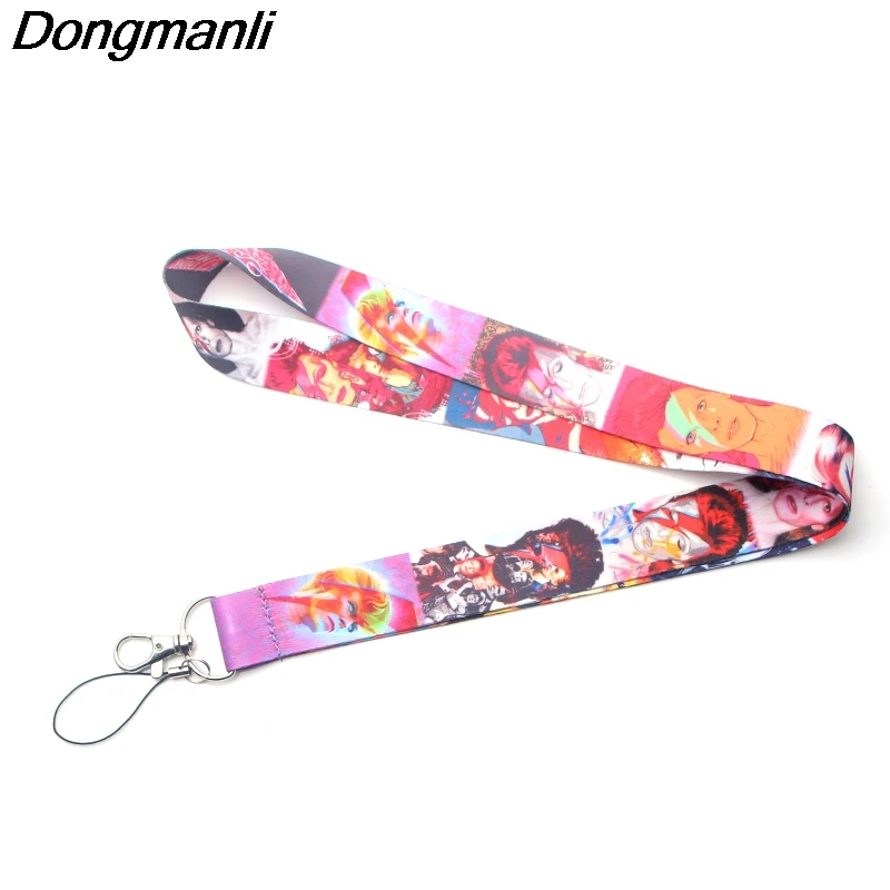 

Dongmanli David Bowie Lanyard keychains Badge ID Lanyards Mobile Phone Rope key Lanyard Neck Straps Accessories M3013