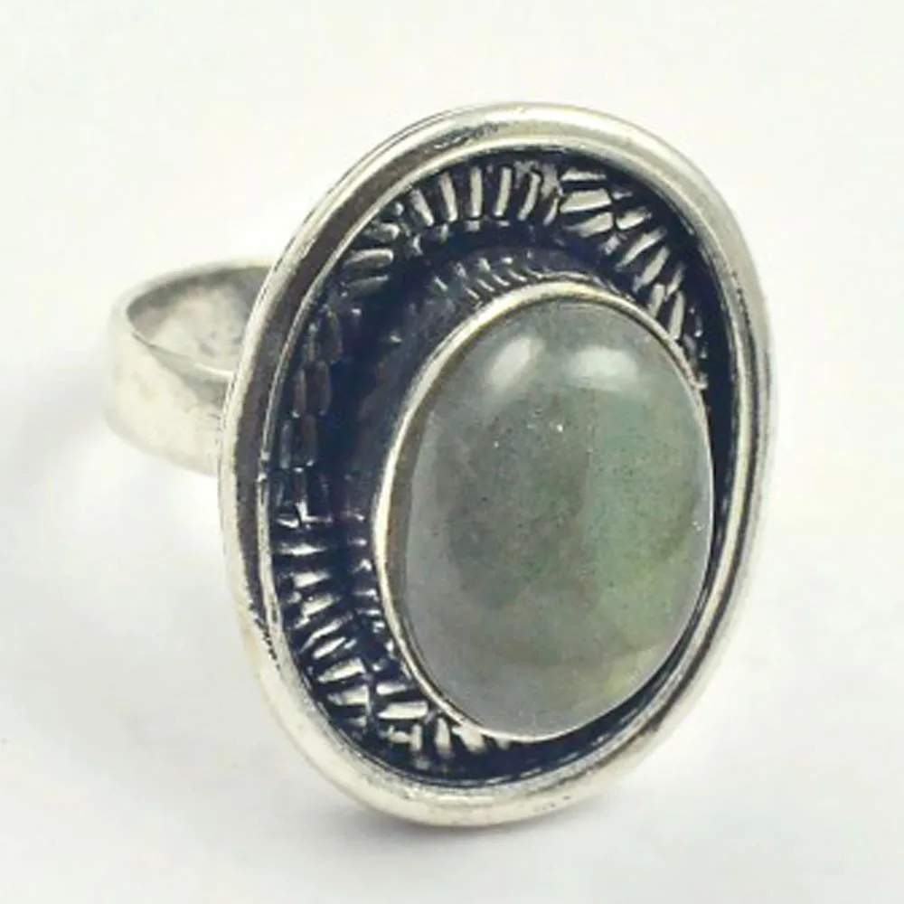

Labradorite Ring Silver Overlay over Copper, USA Size 8 , R3405
