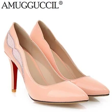2017 New Black Pink White Pointed Toe Rhinestone Crystal Fashion Sexy High Heel Spring Females Lady Shoes Women Pumps D877