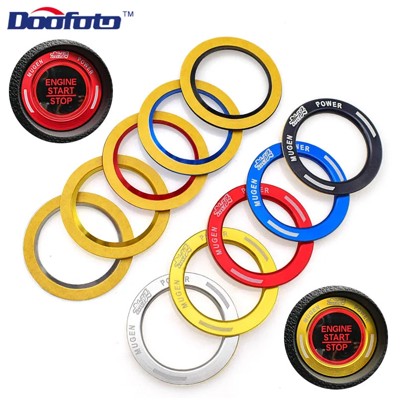 

Doofoto Auto Start Engine Button Key Ring Decal Car Logo Sticker Accessory Cover Case For Honda Mugen For Civic Car Styling 2019