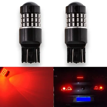 

Katur 2x T20 7443 LED Car Light Bulbs Used For Brake Stop Tail Lamp Red Led 12v T20 Size W21/5W W3 x 16q Base For DRL function