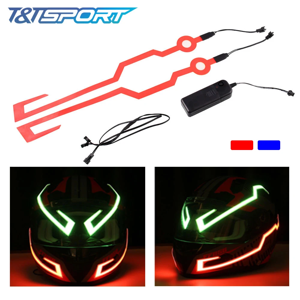 

Motorcycle Helmet Cold Light Strip LED DIY Multi-mode Lighting Safety Reflective Night Signal Luminous Universal for Size Helmet