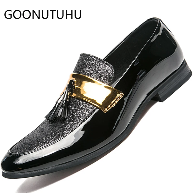 

2019 new fashion men's shoes casual black silver loafers male big size 28-47 slip on shoe man comfortable shoes for men hot sale
