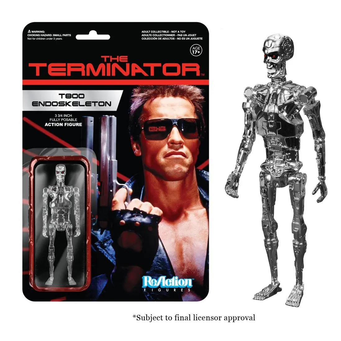 Funko ReAction Figure The Terminator-хромированная T-800 Endoskeleton Виниловая фигурка Коллекционная модель игрушки с оригинальной коробкой