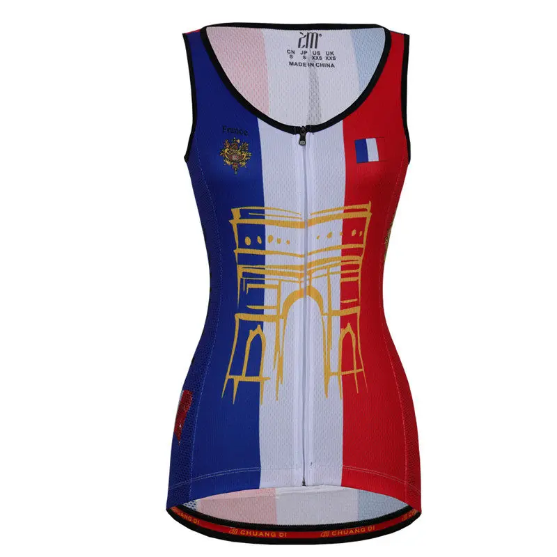 

ZM National flag Women Cycling Vests Summer Sleeveless Breathable Cycling Vests Jersey Downhill Ciclismo Bike Bicycle Clothing