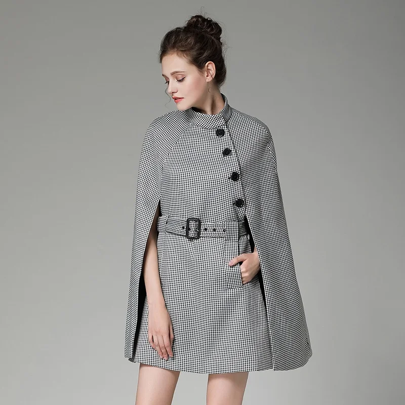 houndstooth overcoat women's