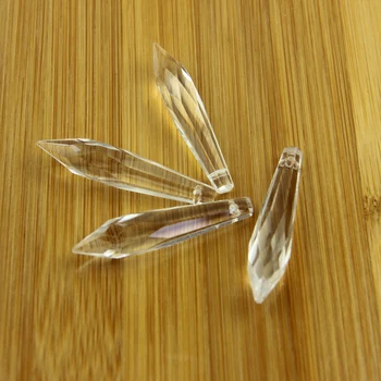 

Icicle 20pcs 55mm crystal multifaceted icicle prism drop chandelier pendant parts crystal prism