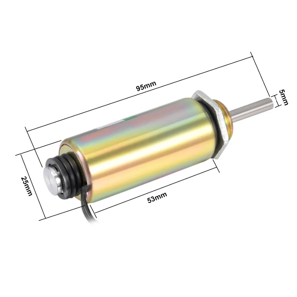 Uxcell 1 шт. соленоид Электромагнит постоянного тока 12V 0,5/25N 6/10 мм тянуть Тип прямолинейного движения с хорошим качеством, электромагнит для прямолинейного движения с хорошим качеством