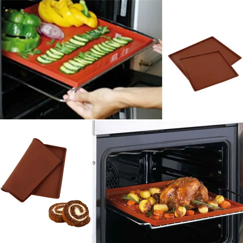 

Silicone Pastry Bakeware Baking Tray Brown Foldable Oven Rolling Kitchen Convenience Simple Small Cake Maker Bakeware Mat Sheet