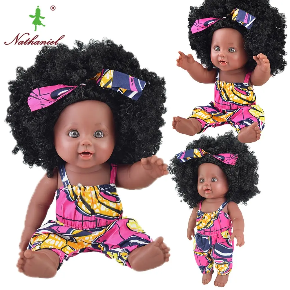 Африканские черные 12 дюймовые куклы для девочек reborn baby boneca corpo inteiro de silicone reborn baby doll реалистичные дети - Цвет: 05