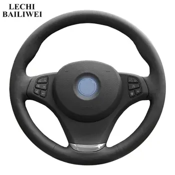 

Hand-stitched Steering Wheel Cover Black Artificial Leather Car Steering Wheel Cover for BMW E83 X3 2003-2010 E53 X5 2004-2006