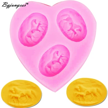 

M609 Mini Horse UV Resin Silicone Mold Fondant Chocolate Candy Lollipop Crystal Epoxy Soft Clay Bake Tools