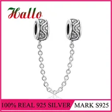 Safty Chain Charms encantos de plata 925 подходит для шармов Серебро 925 оригинальные браслеты бусины для изготовления ювелирных изделий