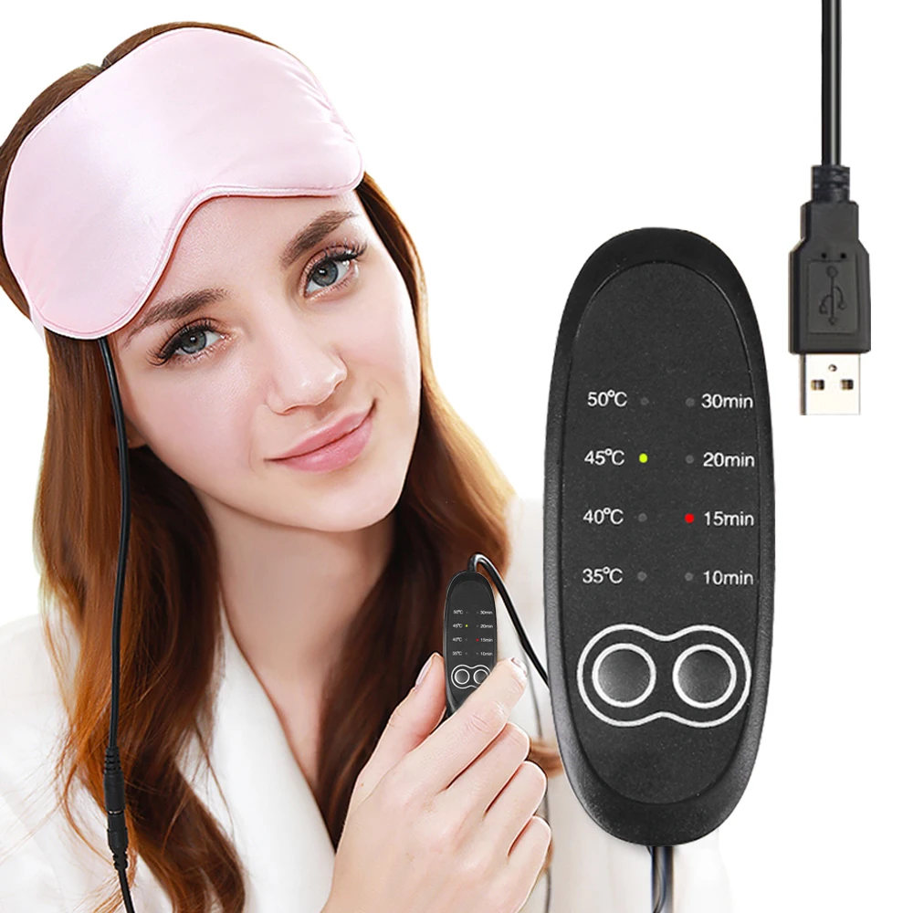 

KONMISON USB Heating Steam Eyeshade Eye Mask Anti Dark Circle Eye Patch Eye Massager Fatigue Relief Sleep Travel Eye Shade Mask