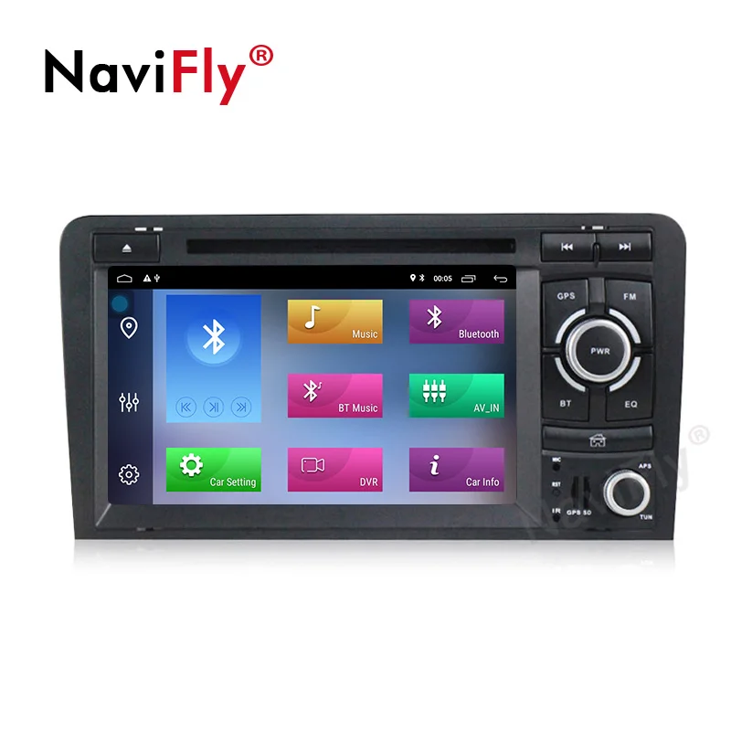 Sale Free shipping!7"2din android 9.1 Car multimedia Player Navigation GPS DVD for Audi A3 S3 RS3 2002-2012 with wifi BT RDS FM radio 1