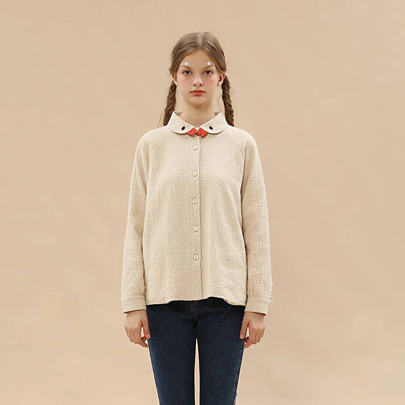 

Sweet Preppy Style Winter New Women Thick Velvet Blusas Winter Cotton Long-sleeved Female Shirt Tops Flannel Blouses Long Sleeve