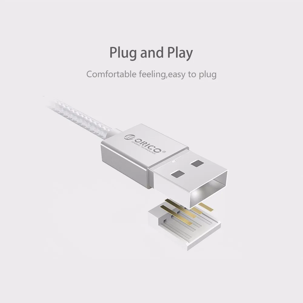 ORICO USB нейлоновый кабель для зарядки данных плетеный провод металлический штекер Micro USB кабель для Xiaomi huawei samsung sony htc