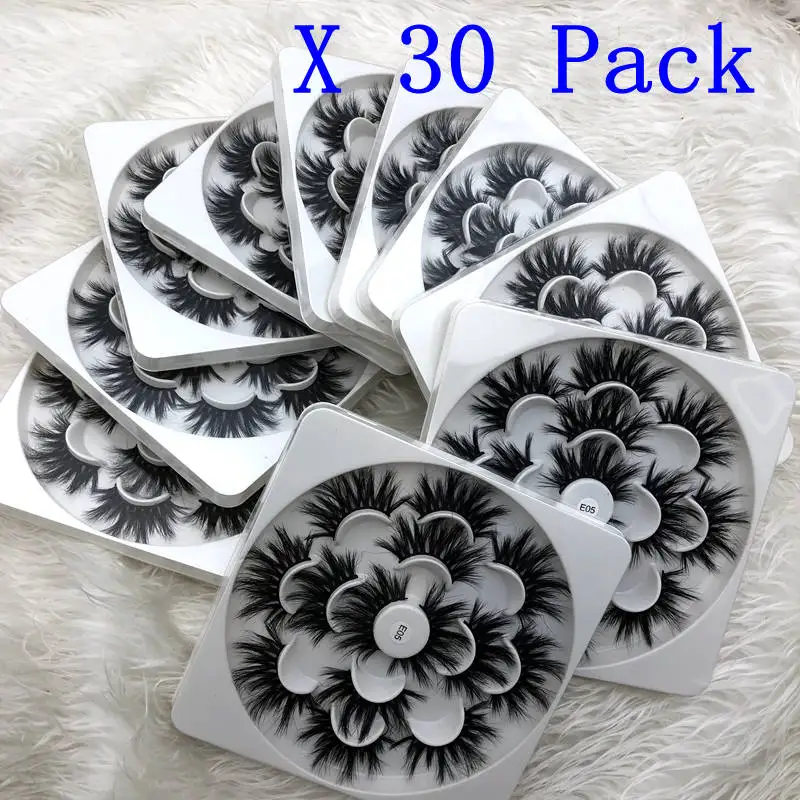 

Mikiwi 25mm lashes 30pcs 7 styles in one tray 3d mink eyelashes 25mm mix 7 pairs per pack strip false eyelash for makeup