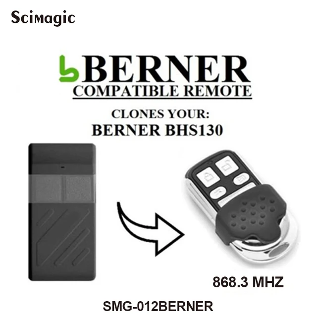 For Berner BHS 211 221 153 110 140 121 130 BDS120 140 150 868 Remote Control Garage Gate Door Clone  Duplicator 868.3MHz 4