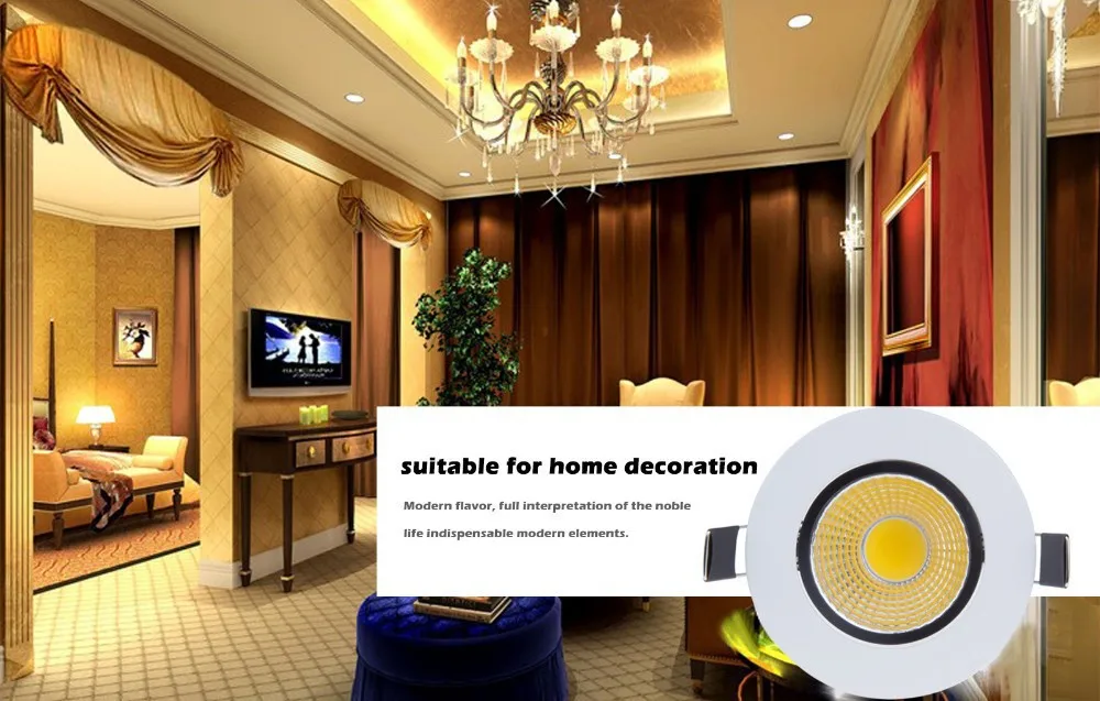 Dimmable Recessed LED Downlight COB 6W 9W 12W 15W Dimming LED Spot Light LED Ceiling Lamp AC 110V 220V Free shipping