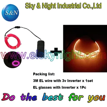 

3M Flexible Neon Light EL Wire Rope Tube with Controller +El glasses with Free Shipping