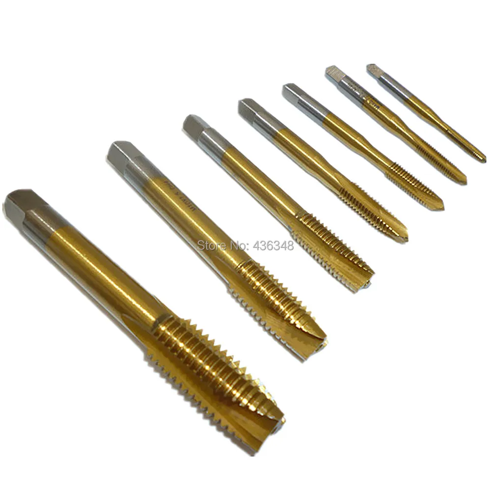 7pc M3 M12 Hss Spiral Point Tap Titanium Coated Machine Screw Tap High