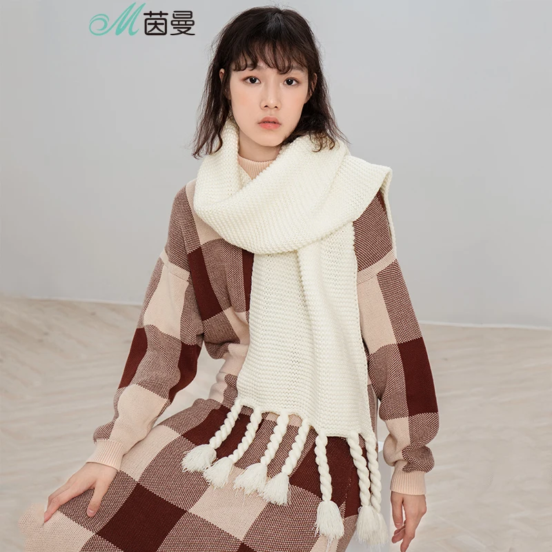 

INMAN Scarf Women Korea Thick Spring Spring Autumn Solid Fashion Scarf