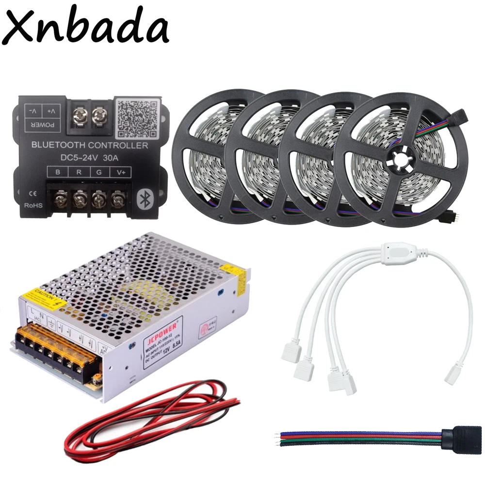 

5-20M 5050SMD RGB Led Strip 30Led/m Flexible Led Light,Bluetooth Led Controller DC5-24V,DC12V Led Transformer