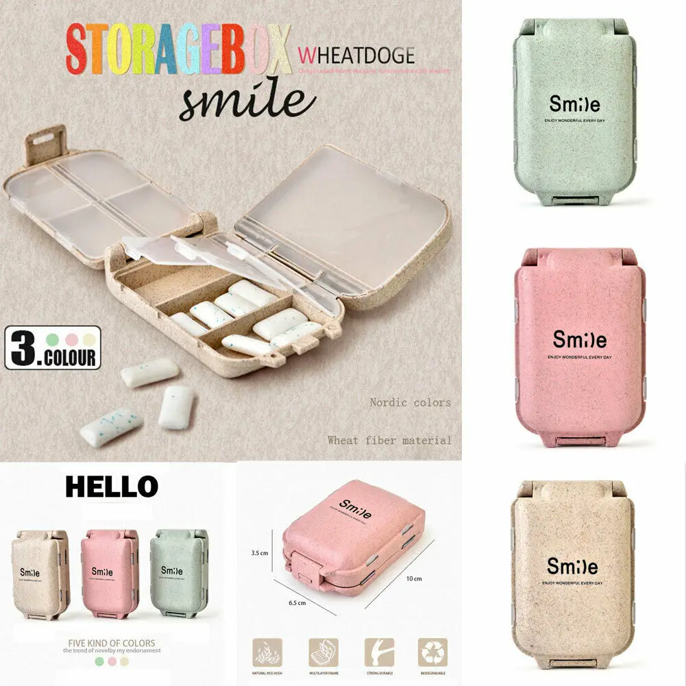 

Portable Pill Box Bottles Jars Boxes Container Case Vitamin Medicine Drug Makeup Healthy Storage Boxes