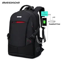 Рюкзак мужской USB интерфейс гарнитуры школьная сумка мужская черная Противоугонная водонепроницаемая сумка для ноутбука wo Мужская многофункциональная сумка