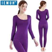 IEMUH, Осень-зима, комплекты термобелья для женщин, фирменное, стрейч, женское термо нижнее белье, женские теплые кальсоны, модальное нижнее белье