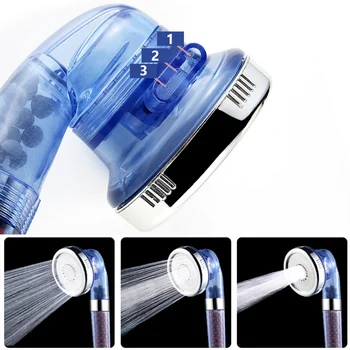 

Bathroom rain shower head Adjustable 3 Mode High Pressure Stone Stream Handheld Shower Head With Negative Ion Activated Ceramic