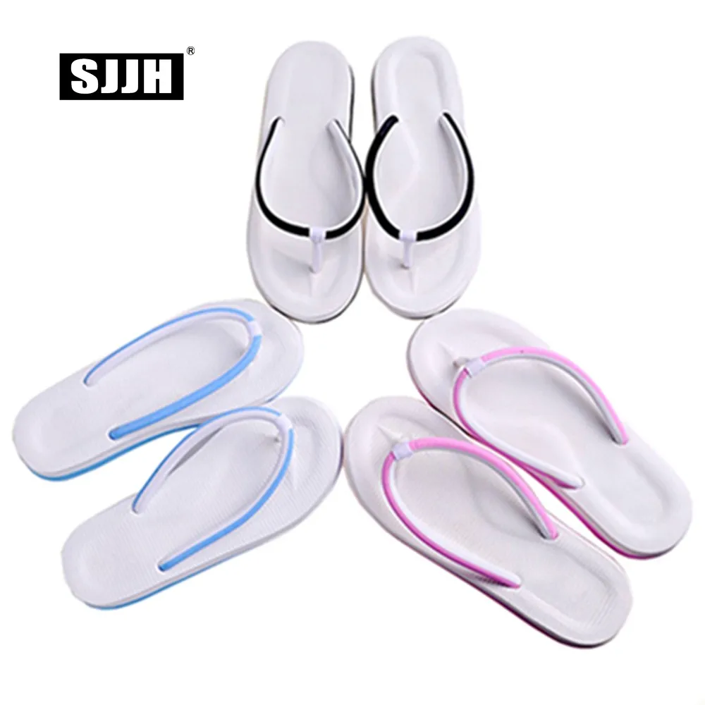 

SJJH Woman Slippers Couple Flip Flops Indoor Comfortable Footwear Outdoor Lovers Slides Bathroom Casual Shoes Large Size D001