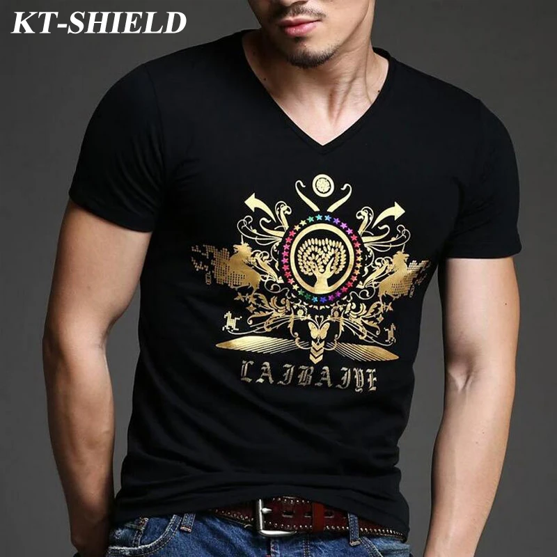 Summer High quality Printed Men T shirt Fashion Hip Hop Tee Tops Luxury Brand font b