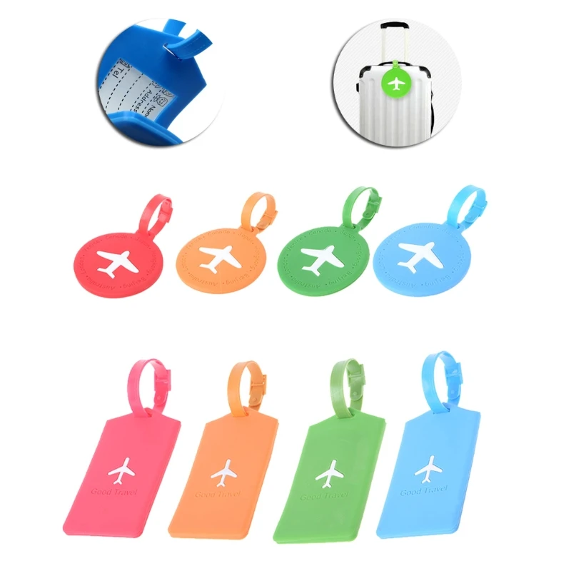 

Travel Luggage Tag Square Round Address ID Name Card Suitcase Baggage Label Tags